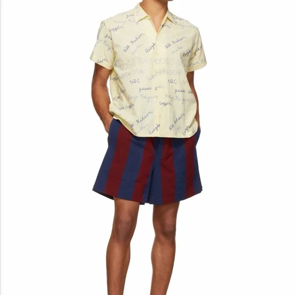 BODE - Yellow Embroidered Name Tag Shirt - Picture 5 of 5